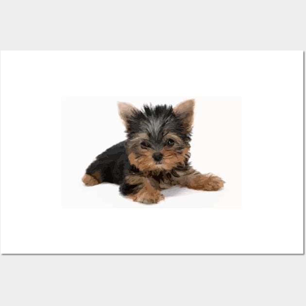 Yorkshire Terrier Digital Painting Wall Art by gktb